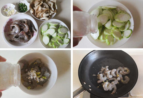 虾仁丝瓜炒平菇3 虾仁丝瓜炒平菇3