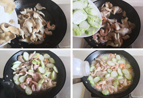 虾仁丝瓜炒平菇2 虾仁丝瓜炒平菇2