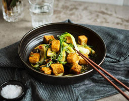 上海青炒豆腐