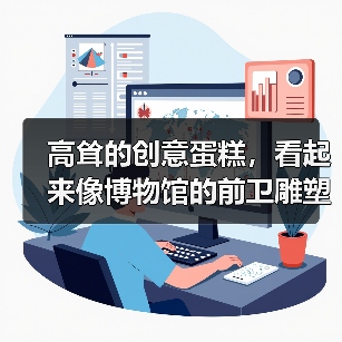 高耸的创意蛋糕，看起来像博物馆的前卫雕塑