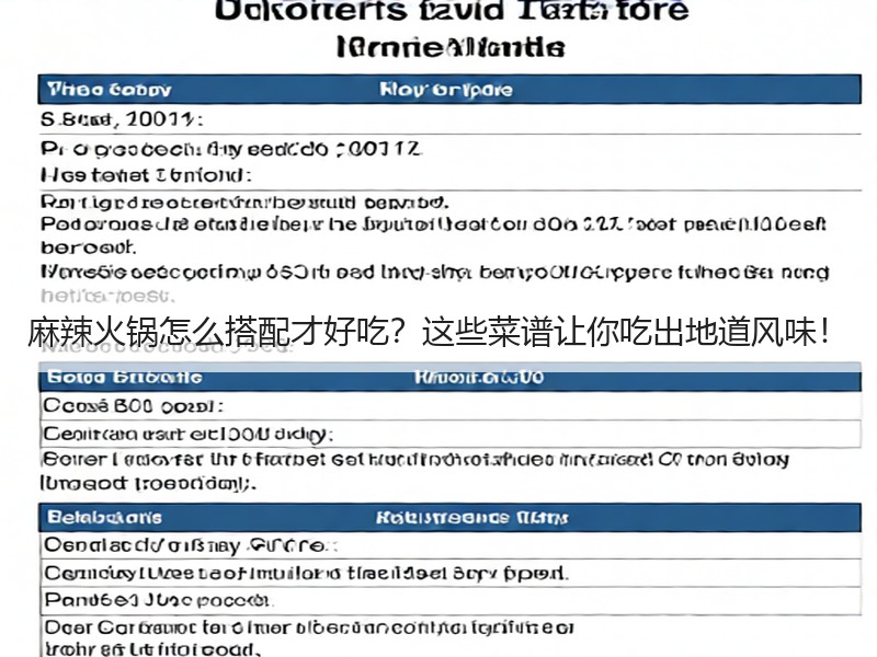 麻辣火锅怎么搭配才好吃？这些菜谱让你吃出地道风味！