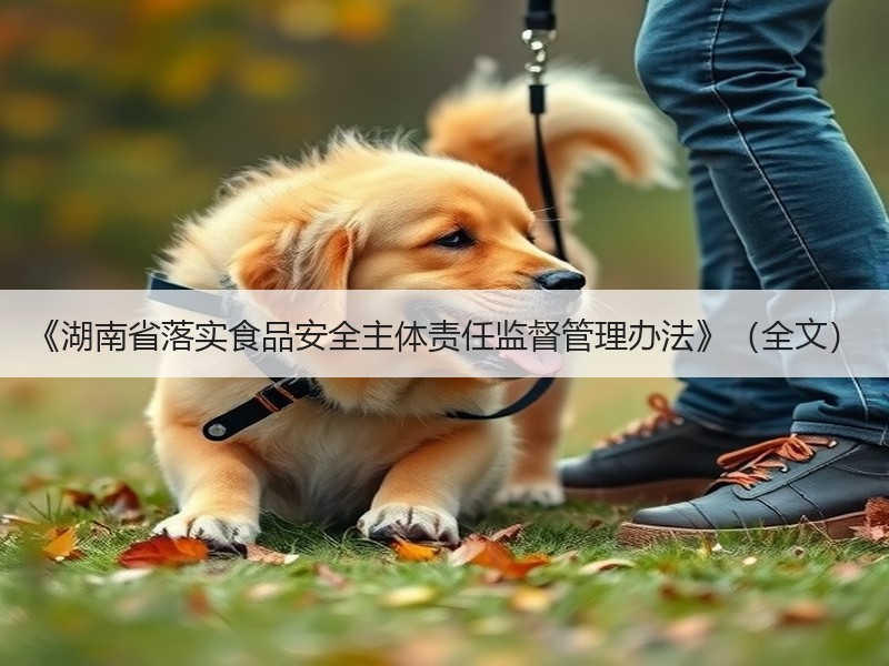 《湖南省落实食品安全主体责任监督管理办法》（全文）
