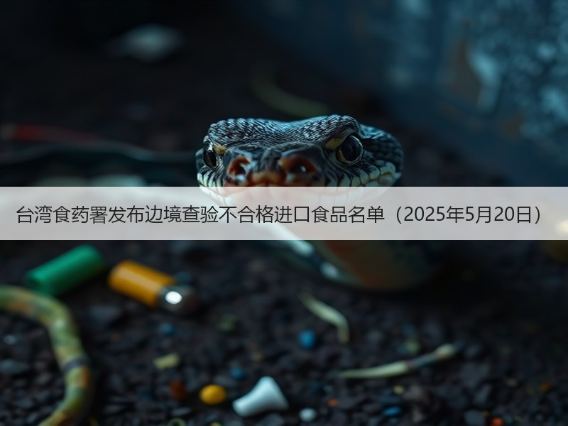 台湾食药署发布边境查验不合格进口食品名单（2025年5月20日）